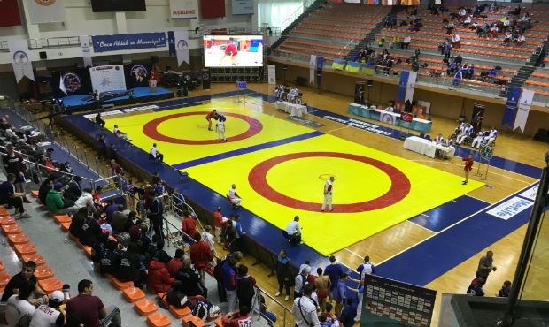 Winners and prize-winners of the First Day of the Open European Sambo Championship among Cadets